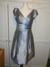  ALFRED SUNG GREY SILK LOOK  DRESS   SIZE  UK 12   RRP £153