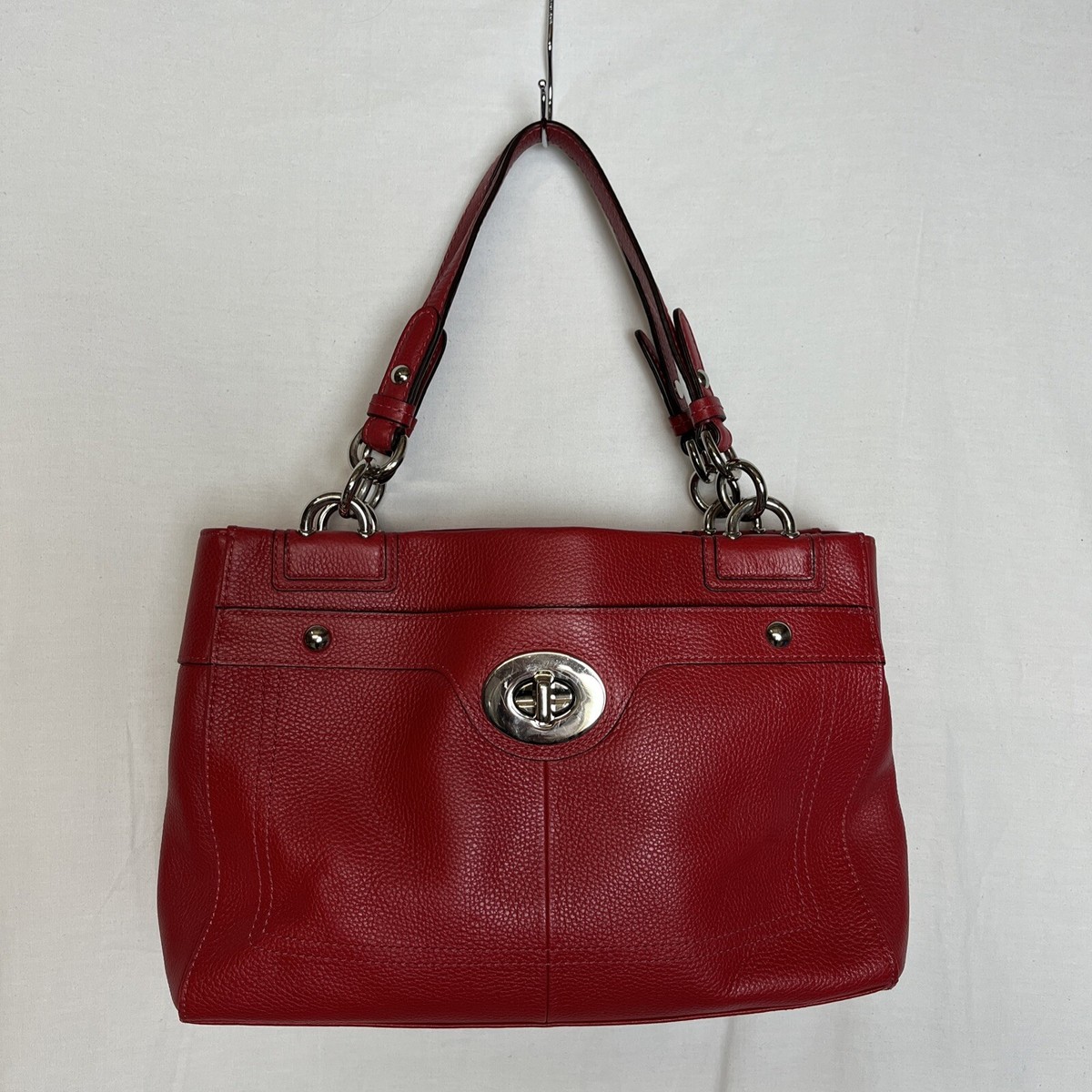 COACH Penelope Carryall Satchel in Red Pebbled Leather 16531