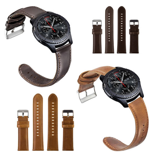 For Samsung Galaxy Watch 3 45mm 46mm Gear S3 Frontier Classic 22mm Leather Bands