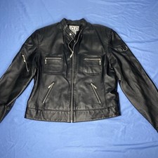 Clio Motorcycle Jacket Women's 14 100% Leather Full Zip Pockets