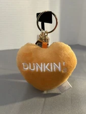 Dunkin Donuts Plush Chocolate Heart Keychain With Sprinkles Brand New 2024