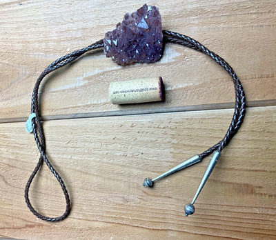Amethest Mens Bolo Tie Bridegroom Wedding Necklace Western Cowboy Necktie