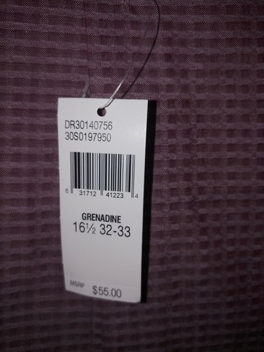 Geoffrey Beene Slim Fit Button Up Long Sleeve Collard Maroon Shirt Mens Size 2XL - Picture 6 of 7