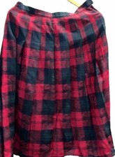 Pendleton Red Green PLAID WOOL SKIRT size 14 Tartan Virgin Wool Pleats Modest 14
