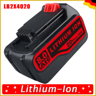 FÜR Black and Decker BL4018 18v Akku-Li-Ionen-Akku 8000mAh LBXR20 -OPE LB2X4020