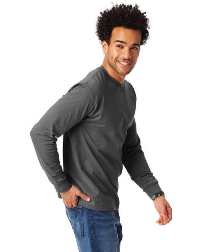 Hanes 5186 Unisex Cotton/Polyester Long Sleeve Tee Crew Neck Beefy-T T-Shirt - Picture 106 of 121
