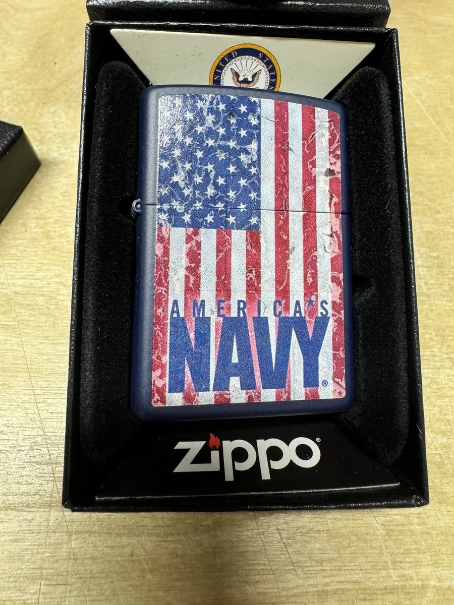 Zippo US Navy American Flag Design on Blue Lighter - 239 - New | eBay
