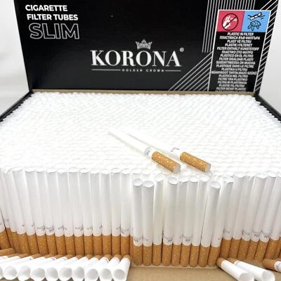 Korona SLIM Cigarette Filter Tubes 6,8 mm diameter - 1000 Tubes,White
