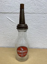 Kendall  Motor Oil Bottle Spout Cap Glass Vintage Style Gas Station