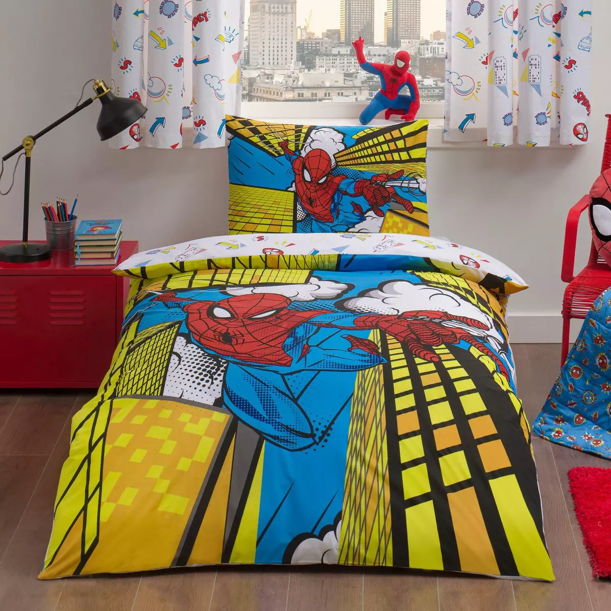 Superhero twin top bedding set