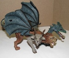 Safari Ltd Mythical Realms CHIMERA 7" Figure 3-Headed Fantasy Creature 2008