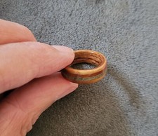 Rosewood ring with inlay, size 6.5