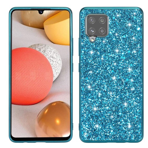 For Samsung Galaxy A52 A42 Silicone Case Bling Glitter Blue Rubber Pink Cover - Picture 17 of 19