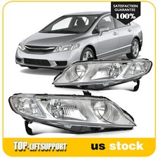 Headlight Assembly For 2006-2011 Honda Civic Sedan Leftright Chrome Housing Headlight Assembly For 2006-2011 Honda Civic Sedan Leftright Chrome Housing
