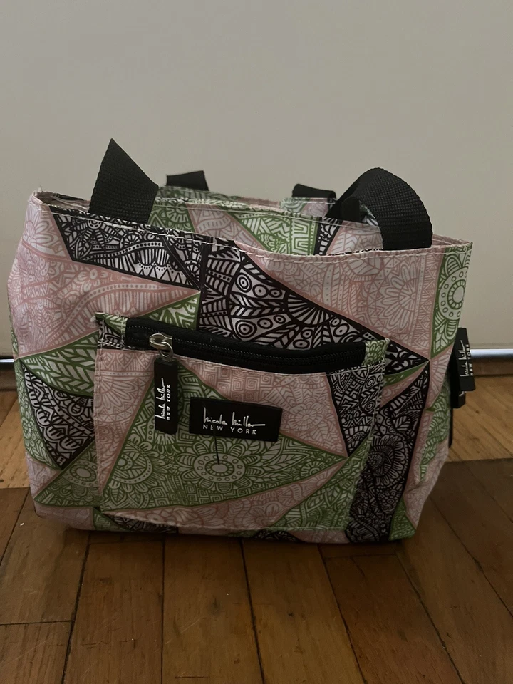 Nicole Miller New York - Lunch Bag -Tote Insulated Dual Handle Pink Green Black - Image 2 of 4