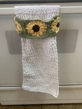 Sunflower Hanging Towel New Handmade Crochet