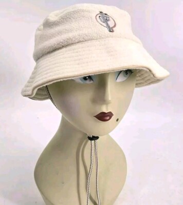 Urban Outfitters Hat Sherpa Bucket Sherpa Embroidered Cactus Cream One Size