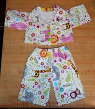 SAFARI FUN JUNGLE FLANNEL PAJAMAS PJS  for 15-16" CPK Cabbage Patch Kids