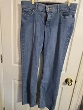 Riders By Lee Straighter Mid Rise Jeans Women's Size 12 Medium Blue Medium Wash