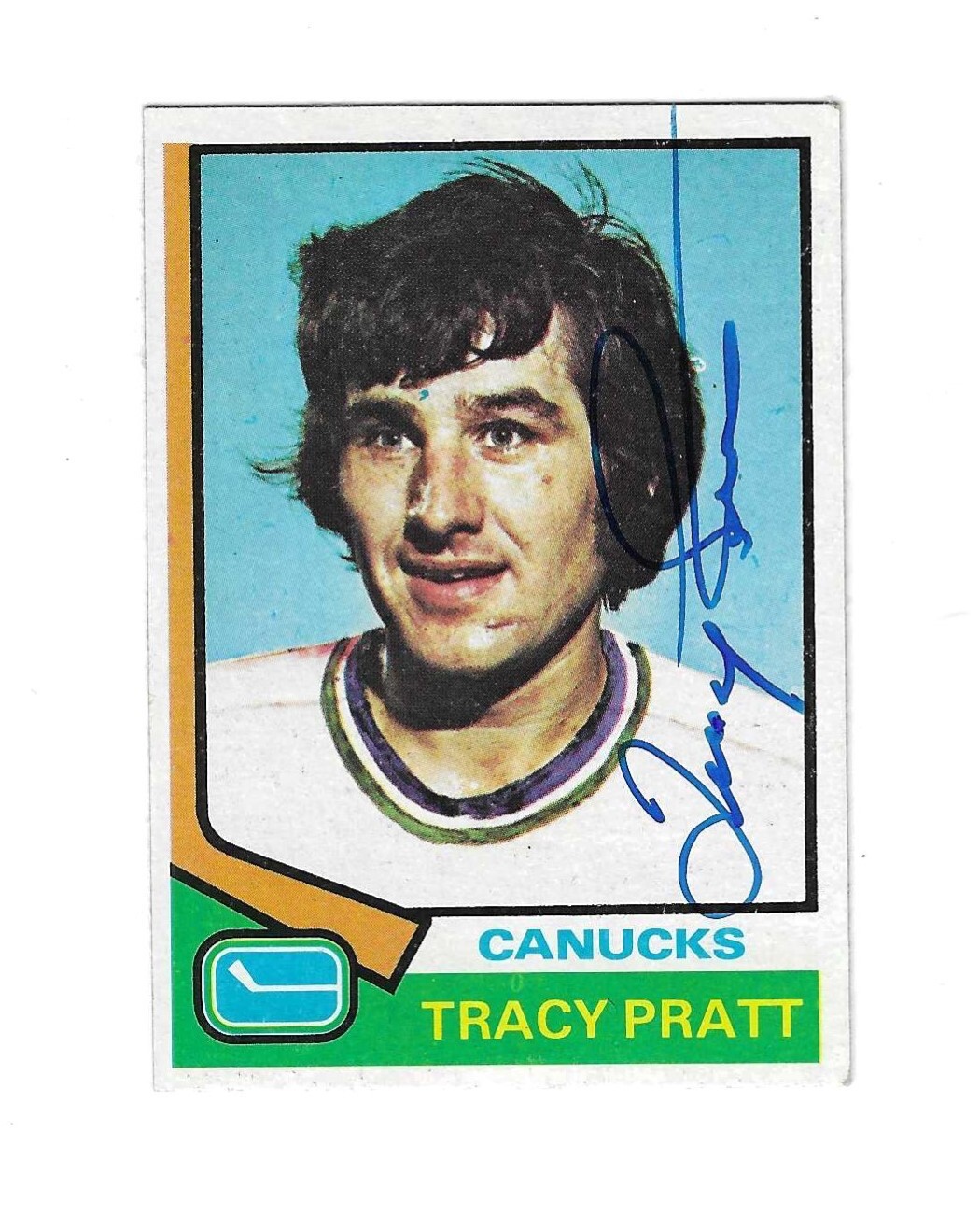 Tracy Pratt 1974-75 Topps Card #41 Signed