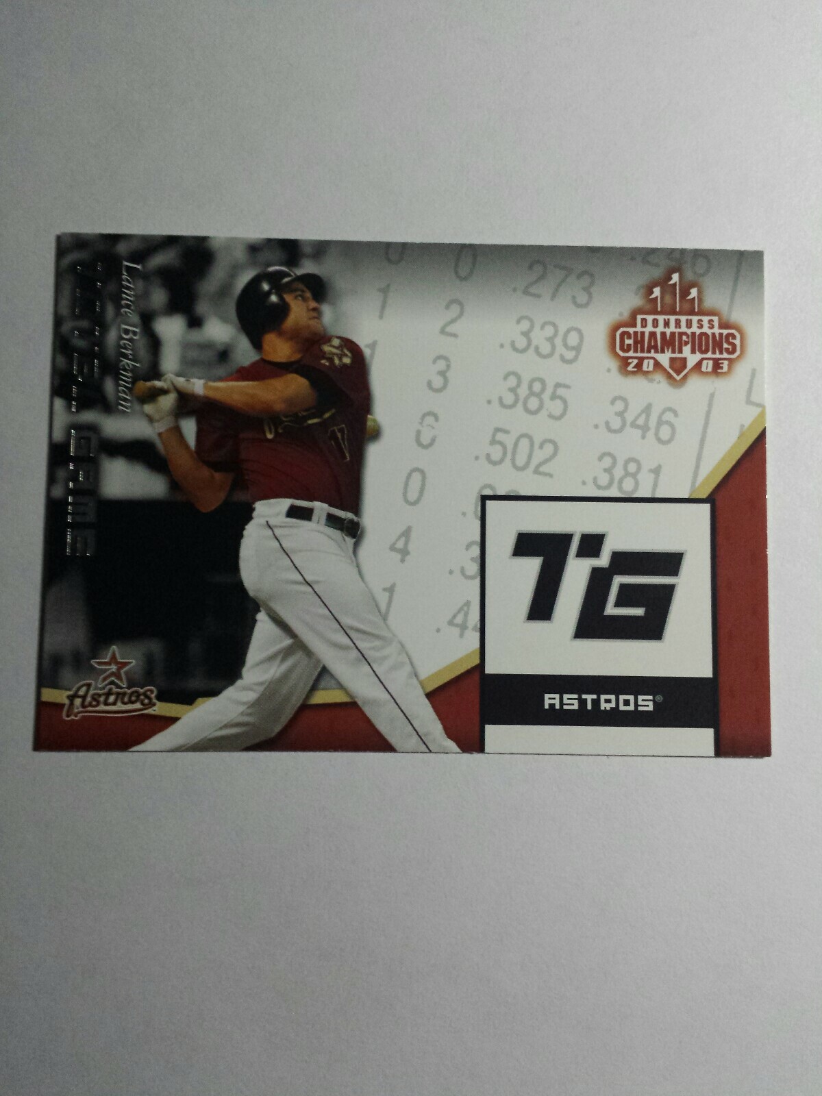 LANCE BERKMAN 2003 DONRUSS TOTAL GAME INSERT BASEBALL CARD # TG-38 D3803