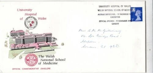 GB 1971 University Hospital of Wales Opening Cover Special Cancel written VGC