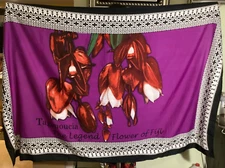 Stunning Purple Tagimoucia The Legend Flower of Fiji Large Rectangle Scarf Shawl