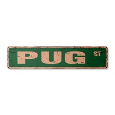 PUG Vintage Street Sign Childrens Name Room Metal Sign