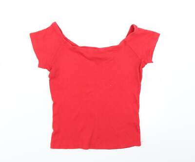 Select Damen rotes Baumwollmischung T-Shirt Größe 10