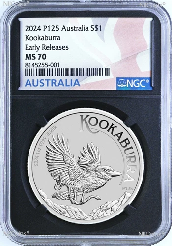 2024 Australia 1oz Silver Kookaburra NGC MS 70 $1 Coin KING CHARLES III EFFIGY B