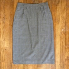 Vintage Houndstooth Pencil Skirt Size Medium 29" Waist 80s Straight Cut Pockets