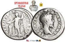 Ancient Roman Empire Coin Silver Denarius Septimius Severus 193 - 211 AD #31475