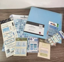 Me & My Big Ideas 12x12 Baby Boy Scrapbook Album & Stickers Lot