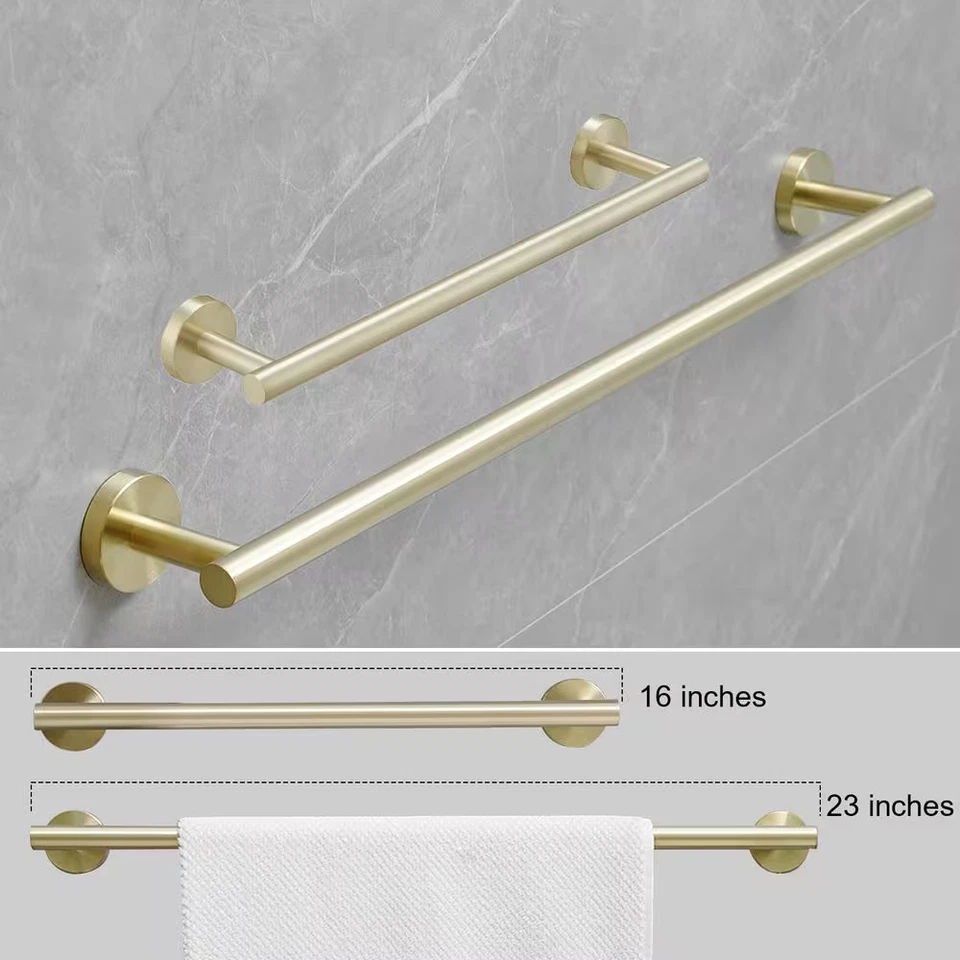 6-Piece Modern Bath Hardware Set with Towel Ring Toilet Paper Holder Towel Hook - Image 4 of 4