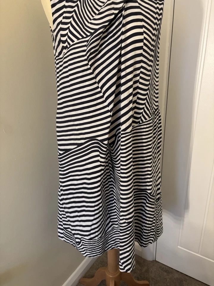 Vestido midi a rayas azul marino y blanco COS talla 8 - Imagen 3 de 4