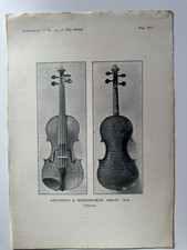 RARE Original Antonius Hieronymus Amati 1619 Violin Plate - 1917 plate poster  