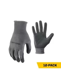 Firm Grip 12 Pair Large Polyurethane Coated Crew Pack Work Garden Gloves 65342