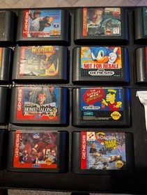 SEGA Genesis MK-1631 MEGA Bundle Lot w/ 15 Games! Contra And Streets Of Rage 2! 