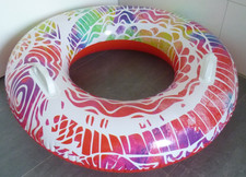 Rzadki ogromny czerwony/kolorowy PIERŚCIEŃ PŁYWACKI firmy Bestway, gł. = 90cm / 36" płaski