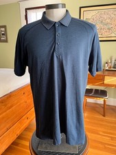 Lululemon Metal Vent Tech Polo Shirt Stretch Performance XL Mens Blue Active