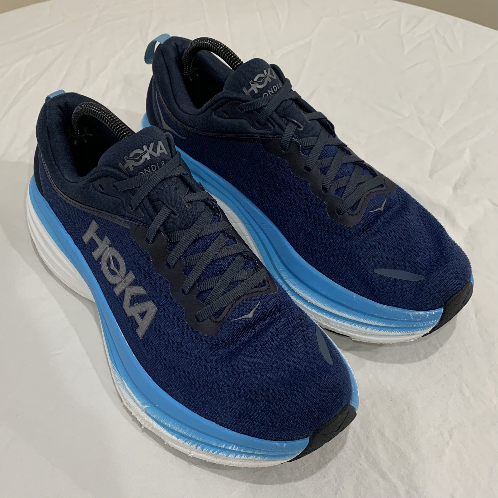 Hoka One One Bondi 8 Mens Size 10 Blue White Athletic Running Shoes Sneakers thumbnail 3