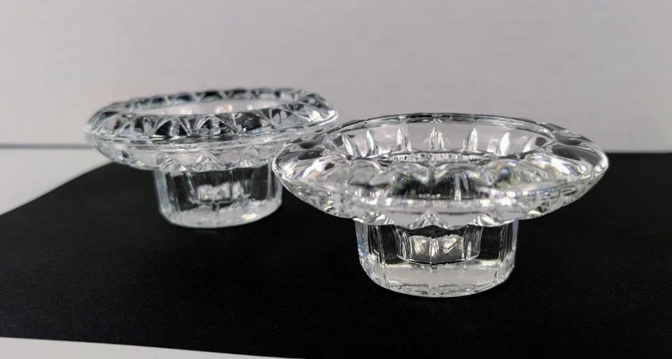 Set of 6 Vintage Crystal Clear Glass Candle Holders for Taper/Votive/Tealight - Image 2 of 4