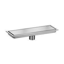 Rectangular Floor Drain Linear Shower Drain Portable Stainless Steel, Flat Tile