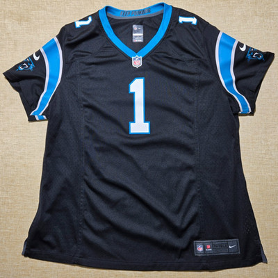 Nike Carolina Panthers Cam Newton #1 On Field Women s Jersey Black XXL NFL