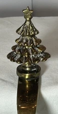 Vintage Brass Christmas Tree Stocking Hanger Holder.