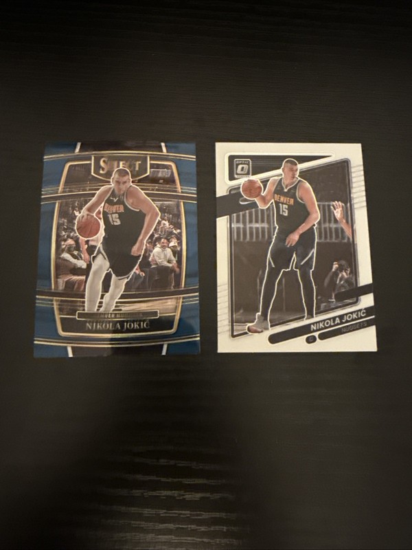 Nikola Jokic 2 Card Lot: 2021-22 Panini Select #82, Donruss Optic #59 Denver