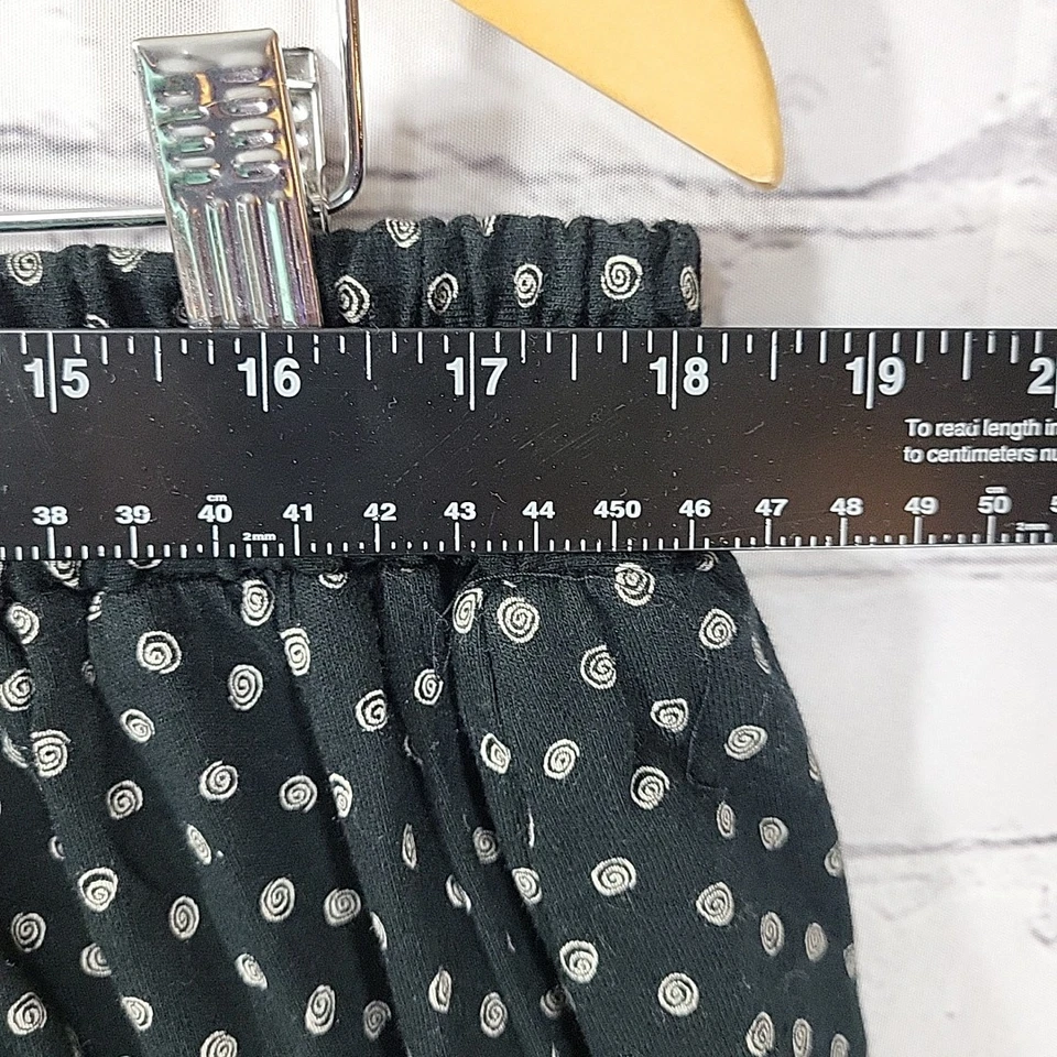 Falda De Colección Años 90 Elisabeth Liz Claiborne Talla Grande 3 Estampado Negro Algodón Modesto Envoltura Foto 4 de 4