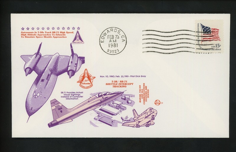 US Space Cover Shuttle Test Flight T-38 SR-71 Tracking AFB Edwards CA 2/23/1981