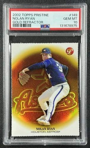 POP 2 NOLAN RYAN PSA 10 2002 TOPPS PRISTINE #149 GOLD REFRACTOR 43/70 ASTROS