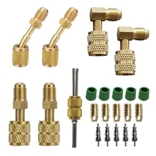 22 PCS R410A Adapter Kit, Brass Mini Split Mini Split Line Adapter Connectors...